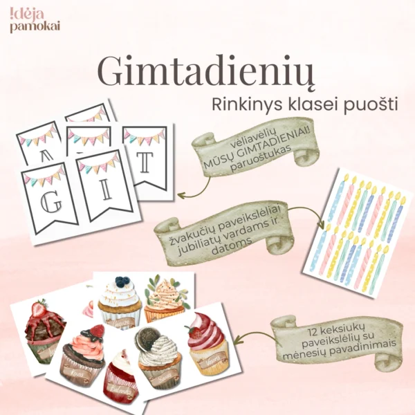 Gimtadieniai - rinkinys klasei puošti