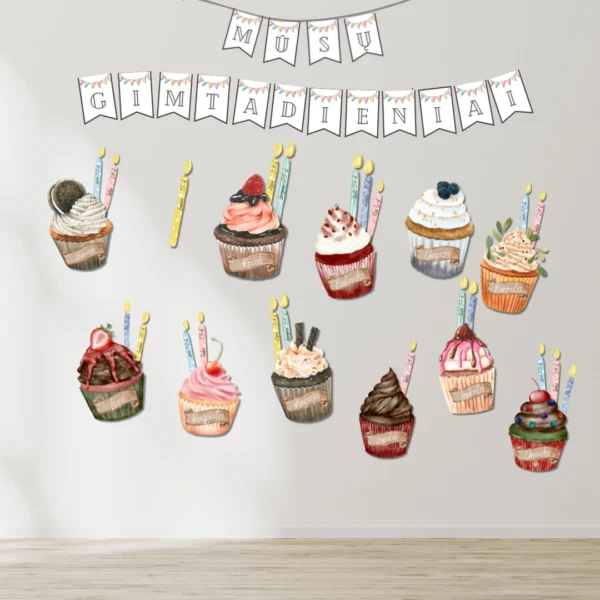 Gimtadieniai - rinkinys klasei puošti